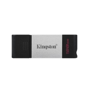 Kingston Technology DataTraveler 80 lecteur USB flash 128 Go USB Type-C 3.2 Gen 1 (3.1 Gen 1) Noir, Argent