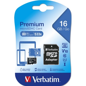 Verbatim Premium 16 Go MicroSDHC Classe 10