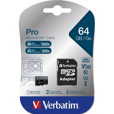 Verbatim Pro 64 Go MicroSDXC UHS Classe 10