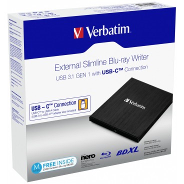 Verbatim 43889 lecteur de disques optiques Blu-Ray RW Noir