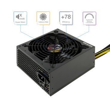 TooQ TQAPOLO-700SP unité d'alimentation d'énergie 700 W 20+4 pin ATX ATX Noir