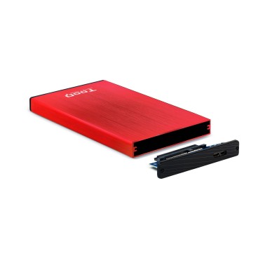 TooQ TQE-2527R Boîtier de disques de stockage Boîtier HDD Noir, Rouge 2.5"