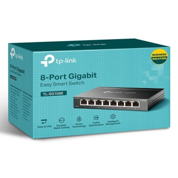 TP-Link TL-SG108E commutateur réseau Géré L2 Gigabit Ethernet (10 100 1000) Noir