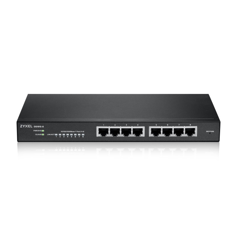 Zyxel GS1915-8 Géré L2 Gigabit Ethernet (10 100 1000) Noir