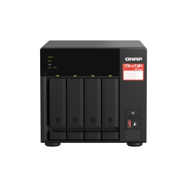 QNAP TS-473A NAS Tower Ryzen Embedded V1500B 8 Go DDR4 QNAP Turbo System Noir