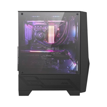 MSI MAG FORGE 100R unité centrale Midi Tower Noir, Transparent