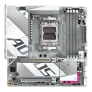 GIGABYTE B850M AORUS ELITE WIFI6E ICE Carte Mère - Processeurs AMD Ryzen Série 9000, 12+2+1 phases VRM numériques, jusqu'à