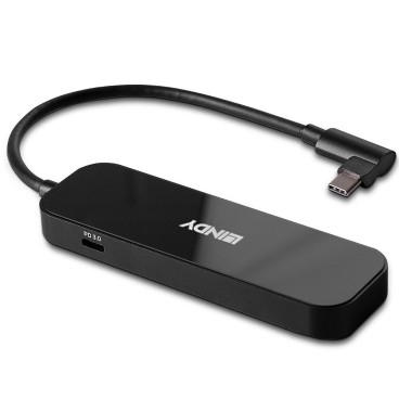 Lindy 43334 hub & concentrateur USB 3.2 Gen 2 (3.1 Gen 2) Type-C 10000 Mbit s Noir