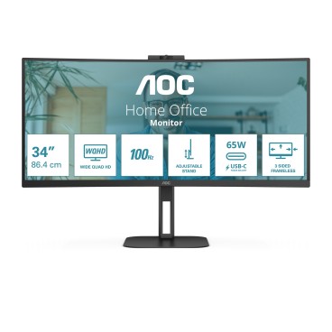 AOC V5 CU34V5C BK LED display 86,4 cm (34") 3440 x 1440 pixels Wide Quad HD Noir