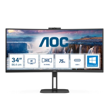 AOC V5 CU34V5CW BK LED display 86,4 cm (34") 3440 x 1440 pixels Wide Quad HD Noir