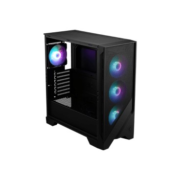 MSI MAG FORGE 320R AIRFLOW unité centrale Micro Tower Noir, Transparent