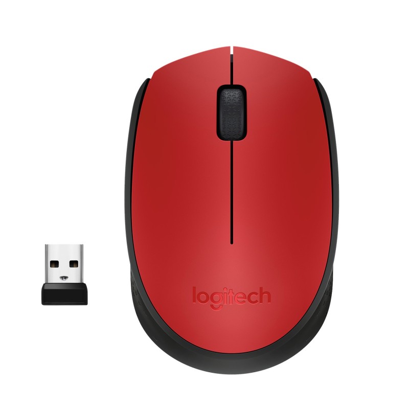 Logitech M171 Red-K souris Bureau Ambidextre RF sans fil Optique 1000 DPI