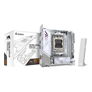 GIGABYTE X870I AORUS PRO ICE Carte mère - Compatible avec les processeurs AMD Ryzen série 9000, VRM 8+2+1 phases, jusqu'à 8400