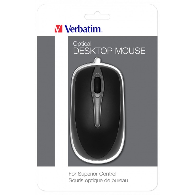 Verbatim 49019 souris Bureau Ambidextre USB Type-A Optique 1000 DPI