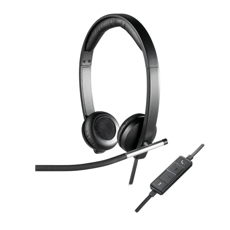 Logitech H650e Casque Avec fil Arceau Bureau Centre d'appels USB Type-A Noir, Argent