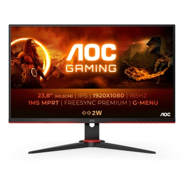 AOC G2 24G2SPAE BK LED display 60,5 cm (23.8") 1920 x 1080 pixels Full HD Noir, Rouge