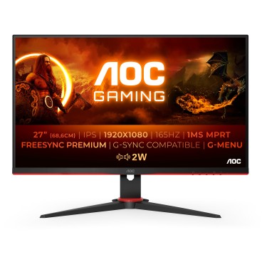 AOC G2 27G2SPAE BK LED display 68,6 cm (27") 1920 x 1080 pixels Full HD Noir, Rouge