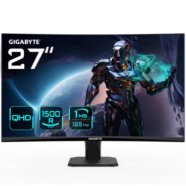 GIGABYTE GS27QC Moniteur de jeu incurvé 27" QHD - 2560 x 1440, 1500R, 165Hz, 1ms, 250 cd m², FreeSync Premium, HDR Ready, HDMI