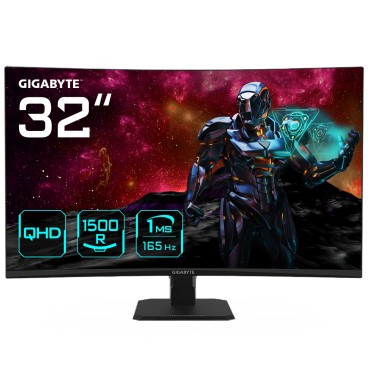 GIGABYTE GS32QC Moniteur de jeu incurvé 31,5" QHD - 2560 x 1440, 1500R, 165Hz, 1ms, 300 cd m², FreeSync Premium, HDR Ready,