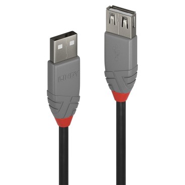 Lindy 36702 câble USB USB 2.0 1 m USB A Noir, Gris