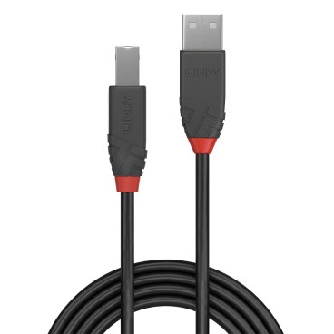 Lindy 36677 câble USB USB 2.0 10 m USB A USB B Noir, Gris, Rouge