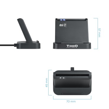 TooQ TQR-220B lecteur de cartes à puce Intérieure USB USB 2.0 Noir