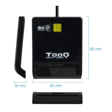 TooQ TQR-211B lecteur de cartes à puce Intérieure USB USB 2.0 Noir