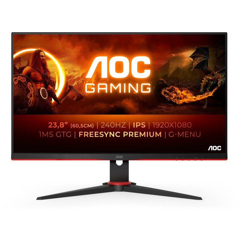 AOC G2 24G2ZE BK LED display 60,5 cm (23.8") 1920 x 1080 pixels Full HD Noir, Rouge