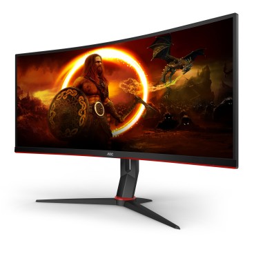 AOC G2 CU34G2X BK LED display 86,4 cm (34") 3440 x 1440 pixels Quad HD Noir, Rouge