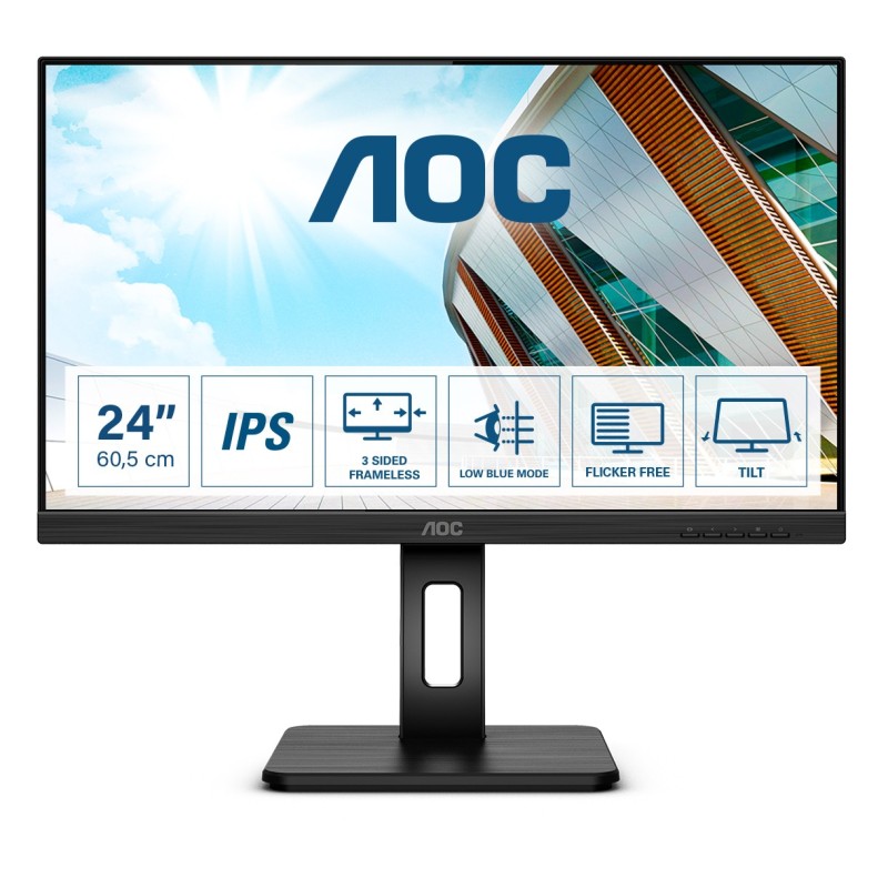 AOC P2 24P2Q LED display 60,5 cm (23.8") 1920 x 1080 pixels Full HD Noir