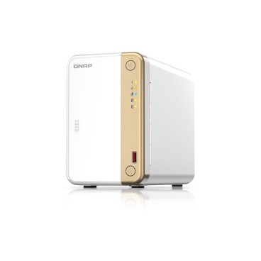 QNAP TS-262 NAS Tower Intel® Celeron® N4505 4 Go QNAP QTS Or, Blanc