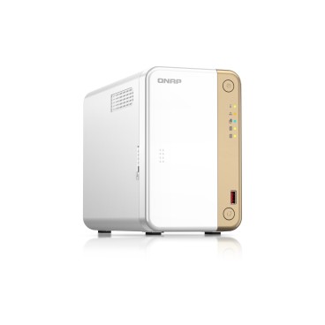 QNAP TS-262 NAS Tower Intel® Celeron® N4505 4 Go QNAP QTS Or, Blanc