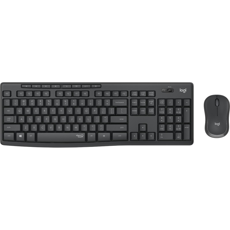 Logitech MK295 Silent Wireless Combo clavier Souris incluse Bureau RF sans fil AZERTY Français Graphite