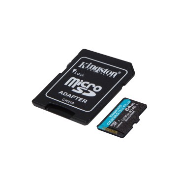 Kingston Technology Carte microSDXC Canvas Go Plus 170R A2 U3 V30 de 64 Go + ADP