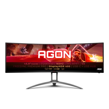 AOC B2 AG493UCX2 écran plat de PC 124 cm (48.8") 5120 x 1440 pixels Quad HD LED Noir