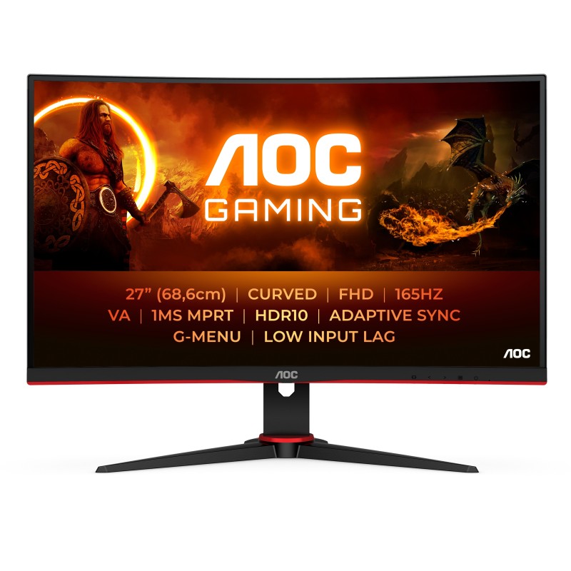 AOC G2 C27G2E BK écran plat de PC 68,6 cm (27") 1920 x 1080 pixels Full HD Noir, Rouge