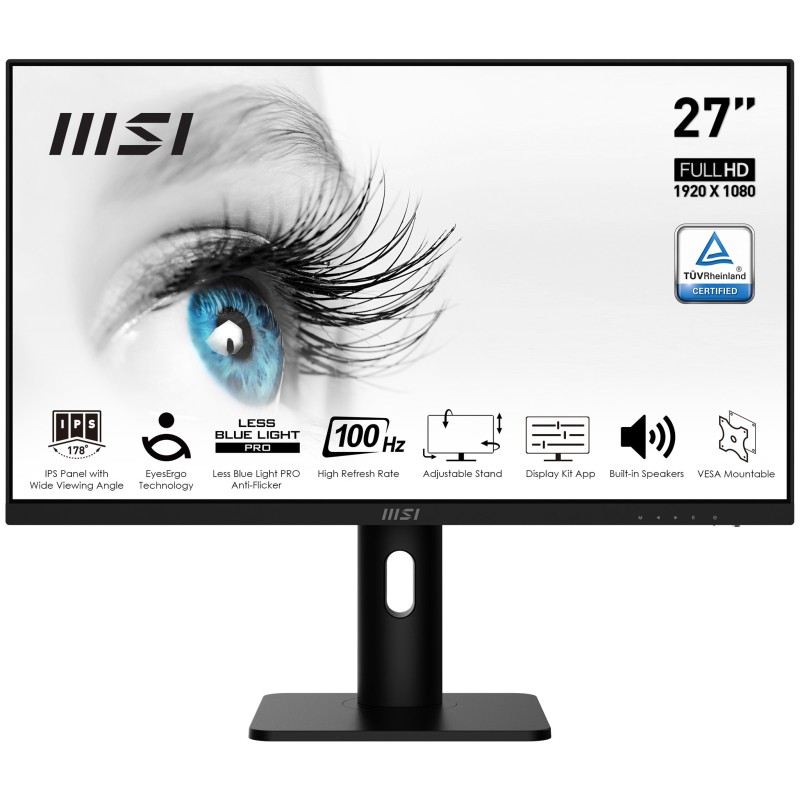 MSI Pro MP273AP écran plat de PC 68,6 cm (27") 1920 x 1080 pixels Full HD Noir