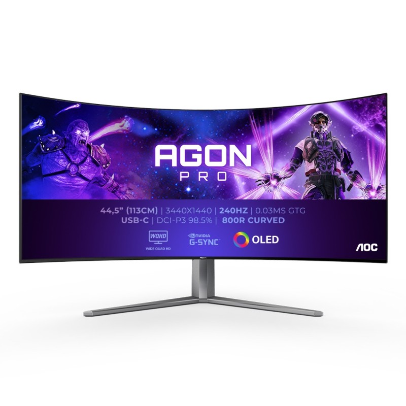 AOC AGON PRO AG456UCZD LED display 114,3 cm (45") 3440 x 1440 pixels Wide Quad HD OLED Noir