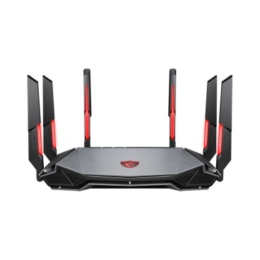 MSI RADIX AXE6600 WIFI 6E TRI-BAND routeur sans fil Gigabit Ethernet Bi-bande (2,4 GHz   5 GHz) Noir, Rouge