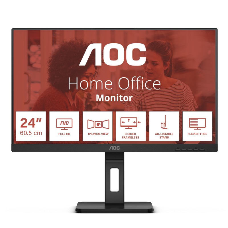 AOC E3 24E3QAF LED display 60,5 cm (23.8") 1920 x 1080 pixels Full HD LCD Noir