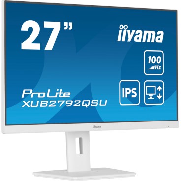 iiyama ProLite XUB2792QSU-W6 écran plat de PC 68,6 cm (27") 2560 x 1440 pixels Wide Quad HD LED Blanc