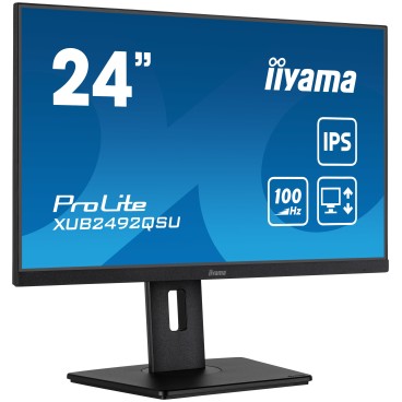 iiyama ProLite XUB2492QSU-B1 écran plat de PC 60,5 cm (23.8") 2560 x 1440 pixels Wide Quad HD LED Noir