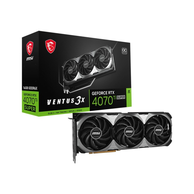 MSI VENTUS GeForce RTX 4070 Ti SUPER 16G 3X OC NVIDIA 16 Go GDDR6X