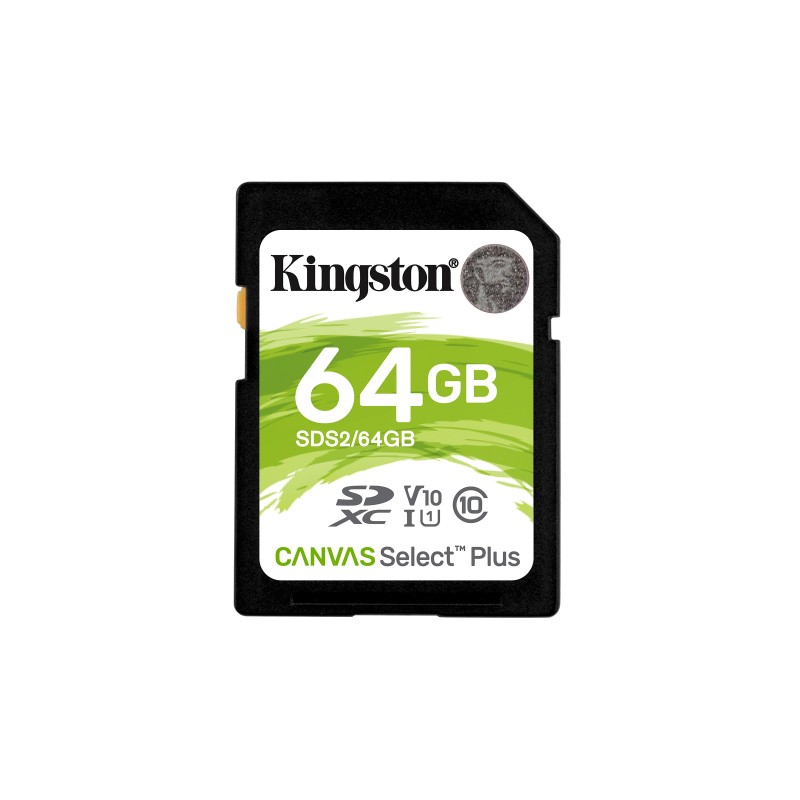 Kingston Technology Carte SDXC Canvas Select Plus 100R C10 UHS-I U1 V10 de 64 Go