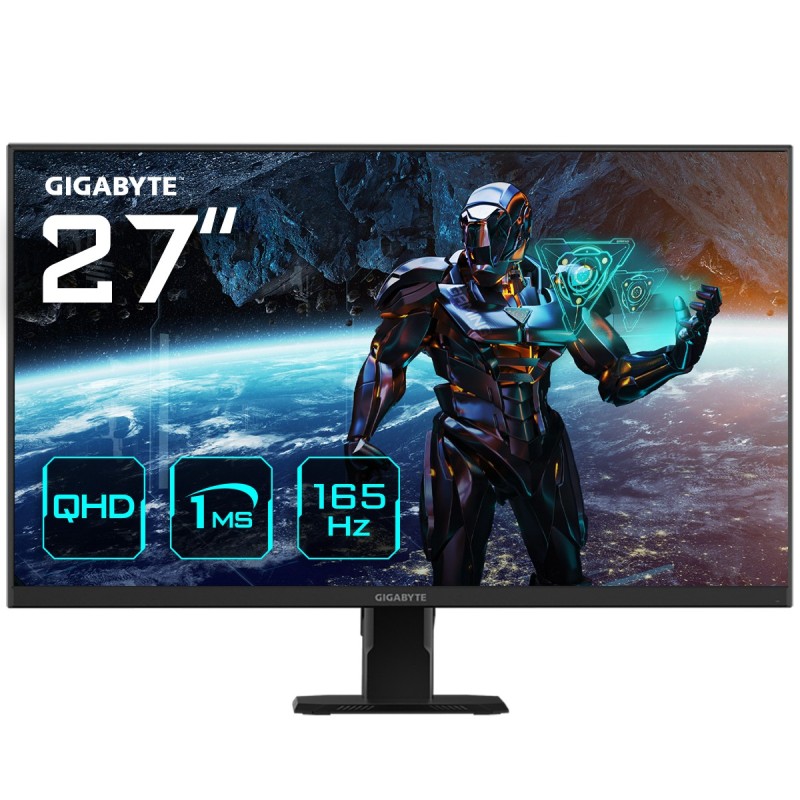 GIGABYTE GS27Q Moniteur de jeu 27" QHD - 2560 x 1440, 165Hz, 1ms, 300 cd m², FreeSync Premium, HDR Ready, HDMI 2.0, DisplayPort