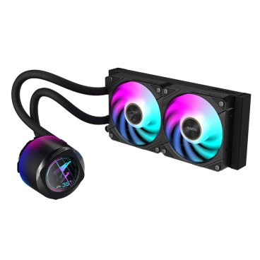 GIGABYTE AORUS WATERFORCE X II 240 Refroidisseur liquide pour processeur AIO - 2x ventilateurs ARGB de 120 mm, écran LCD en