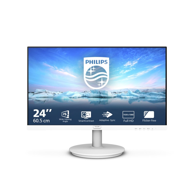 Philips V Line 241V8AW 00 écran plat de PC 60,5 cm (23.8") 1920 x 1080 pixels Full HD LCD Blanc