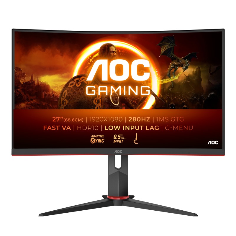 AOC G2 C27G2Z3 BK écran plat de PC 68,6 cm (27") 1920 x 1080 pixels Full HD LED Noir, Rouge