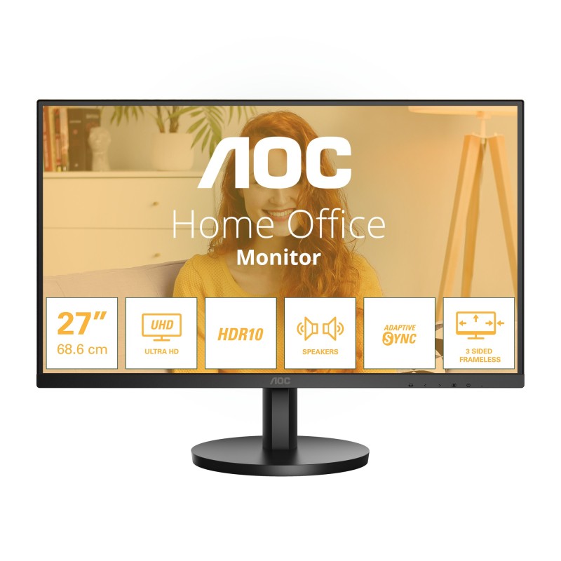 AOC B3 U27B3A écran plat de PC 68,6 cm (27") 3840 x 2160 pixels 4K Ultra HD LCD Noir