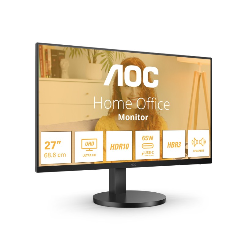 AOC B3 U27B3CF écran plat de PC 68,6 cm (27") 3840 x 2160 pixels 4K Ultra HD LCD Noir